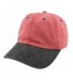 Dad Hat Pigment Dyed Two Tone Plain Cotton Polo Style Retro Curved Baseball Cap 1200 - Red / Black - CC17Y2D0YGA