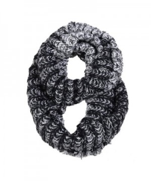 HUE21 Women's Comfy Two Tone Basic Knit Infinity Scarf - Black - C911QN011D3