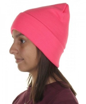 Knit Cuffed Beanie In Bright- Neon Colors One size fits most - Pink - C212BJKNMIX