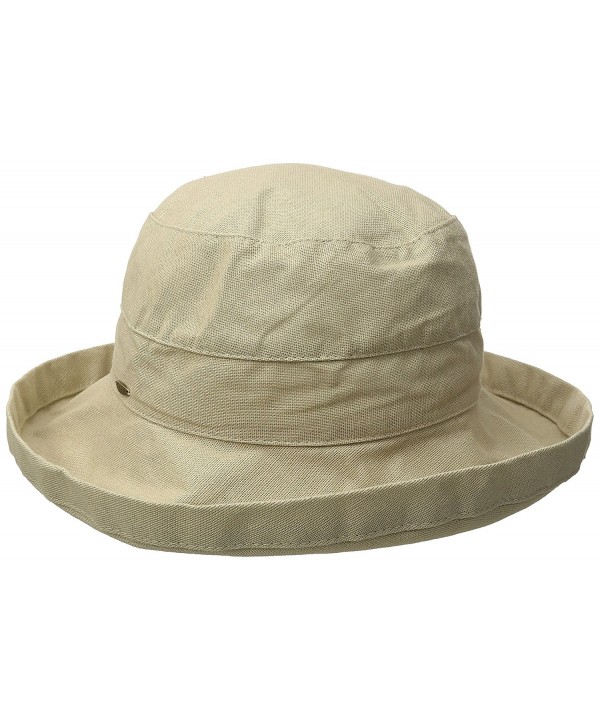 Scala Women's Medium Brim Cotton Hat - Taupe - C811DTWCOHZ