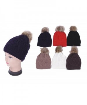 Womens Premium PomPom Knitted Slouchy in Women's Skullies & Beanies