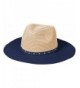 D&Y Women's Marled Paper Braid Hat With Solid Brim - Navy - CX12BL7VGWX