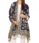 Sakkas Liua Long Wide Woven Patterned Design Multi Colored Pashmina Shawl / Scarf - Royal Blue - CU12L8VR08B