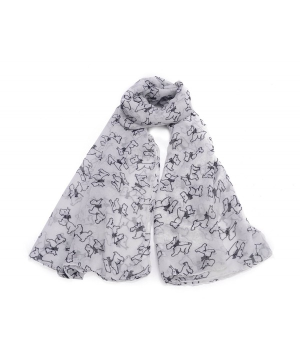 Women's Dog Puppies Print Scarf US SELLER - White - CH1868YOKN9