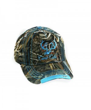 Womens Realtree Camo Cap with Blue Trim and Camo Cutie logo Plus Free Decal - C611AABFPOP