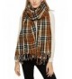 Urban CoCo Women's Tartan Plaid Blanket Scarf Winter Checked Wrap Shawl - Series 4 Yellow - CS187LREO7I