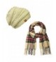 Wrapables Plaid Print Long Winter Warm Scarf and Beanie Hat Set - Red and Green - C912O8UPTRJ