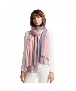 MaaMgic Womens Soft Cashmere Feel Pashmina Shawls Wraps Large Long Winter Scarf - Pink and Purple - CS185DWU42M