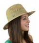 C.C Women's Multicolored Open Weaved Panama Fedora Summer Sun Hat - Olive Mix - CJ17YSQY78E