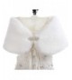 WDING Bridal Warm Fur Shawl White Wedding Bolero Wrap Cape Stole Women Coat - White-single Side Fur With Diamond - CS185SHD52M