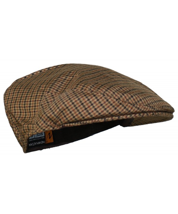 Ted and Jack - Street Easy Herringbone Driving Cap With Quilted Lining - Brown Check - C41875K6Q2L