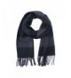 Saferin Men Women Winter Plaid Soft Elegant Cashmere Feel Wrap Scarf - 17-1 Black Grey Stripe - CO1867SQUOD