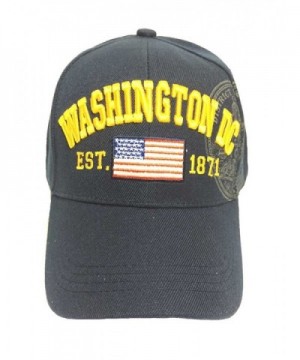 Aesthetinc American Flag Washington DC Baseball Cap with Great Seal Print Embroidered - Navy - CO11WQR6C45