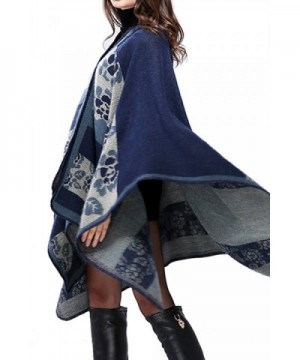 Reversible Oversized Blanket Scarves DarkBlue