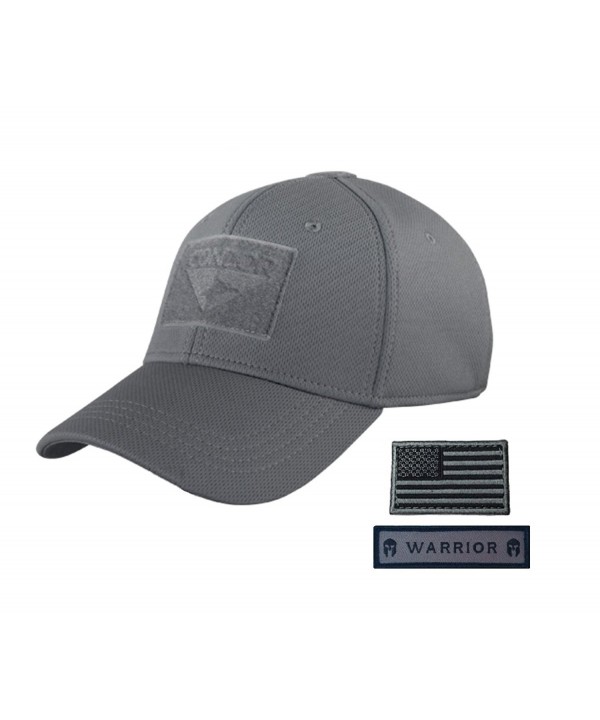 Condor Flex Tactical Cap (Large/Extra Large- Graphite) with USA Flag Hook and Loop Patch (Foliage/Black) - CC12CZ14KA3