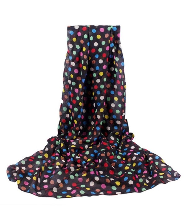 Tuscom Fashion Women Long Soft Wrap scarf Ladies Shawl Chiffon Scarf Scarves - Black - CI12NZMM9PM