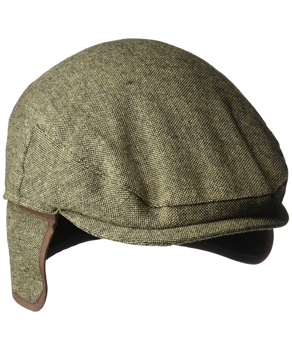 Country Gentleman Men's Ainsley Flat Ivy Cap with Ear Laps - Brown Tweed - CN127F3Q3UR