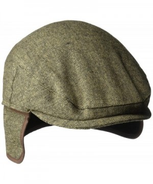 Country Gentleman Men's Ainsley Flat Ivy Cap with Ear Laps - Brown Tweed - CN127F3Q3UR