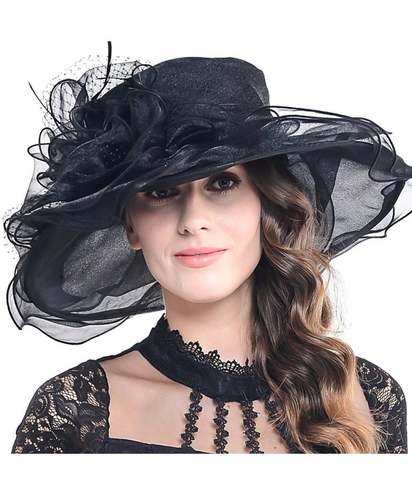 Fanny Women Voile Fascinator Church Formal Party Hat W042 - Black - CT11VA59IXF