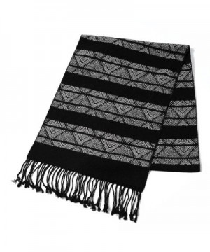 CUDDLE DREAMS Scarves Brushed CLEARANCE - Black White Stripe Design - CA187KIRAQY