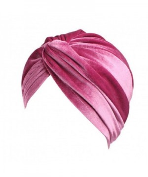 Chemo Hats- Witspace Women Velvet Cancer Chemo Hat Beanie Scarf Turban Head Wrap Caps - Pink - CG185GACIWL