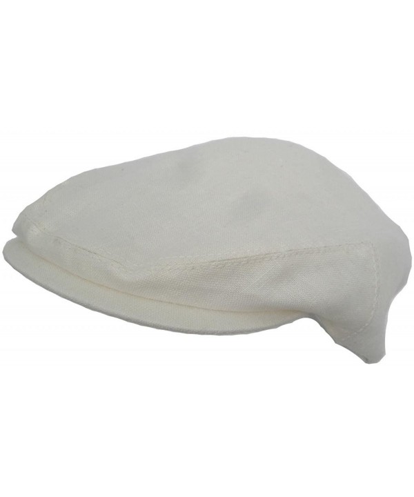 Headchange Made in USA 100% Linen Ivy Scally Cap Classic 5 Point Driver Hat XS-XXL - Off-white - C611KVCUC6V