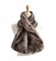 Yetagoo Women Winter Soft Faux Rabbit Fur Collar Scarf Stole Both Side Hair Scarf Shawl - Gray - C0187K7I55L