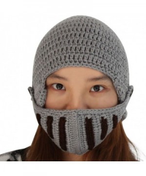 eYourlife2012 Unisex Winter Handmade Crochet Knight Hat Beanie Removable Mask - C211H0YQJAZ