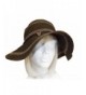 Widel-Brim Straw Summer Floppy Hat ST68 Brown/Gold - CR11Y3O9XRR