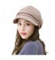 Siggi Wool Knitted Visor Beanie Winter Hat for Women Newsboy Cap Warm Soft Lined - 89365_coffee - CM187E05ZES