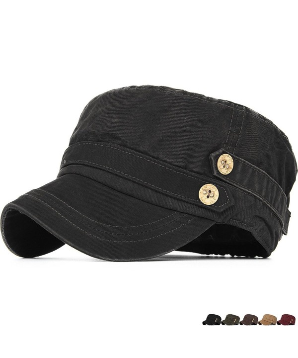 REDSHARKS Cadet Caps Military Hats Fit For Unisex Adult Low Profile Elastic - Black - C6185UG53M4