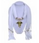 Wishcart Golden Elephant Pendant Scarf Jewellery Necklace Women Scarves - White - C312G91K8W5