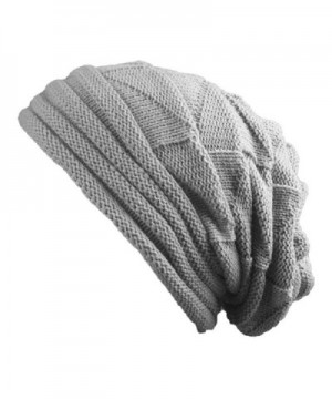 Fashion Women Knit Cap Warm Winter Beret Braided Baggy Crochet Beanie Hat Ski Cap - Shadow Gray - CV1866DKQWE