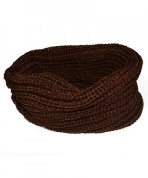Shuohu Premium Winter Thick Twist Knit Warm Infinity Circle Scarf for Women and Men - Coffee - CO12N9O697G