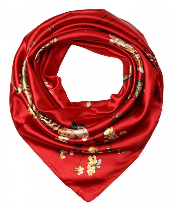 35" Women's Neckerchief Satin Smooth Scarf for Hair Wrapping at Night by corciova - 246 Carnelian - C812O1CUDBC