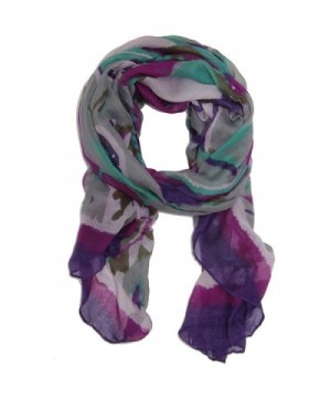 Bucasi Ikat Trendy Geometric Bohemian Scarf - Purple - CY11FLRUR6B