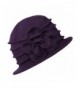 Urban CoCo Women's Floral Trimmed Wool Blend Cloche Winter Hat - Purple-model C - CC1864D5RMO