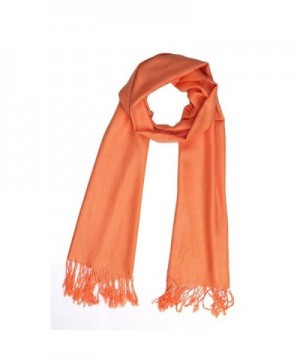 Reversible Pure Color Silky Beach Wrap Shawl Womens Decoration Scarf - Orange - C312H09N737