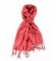 La Purse Light Weight Solid Color Pashmina Scarf- Silk Feel & - Coral Cloud - CJ11RW162C7