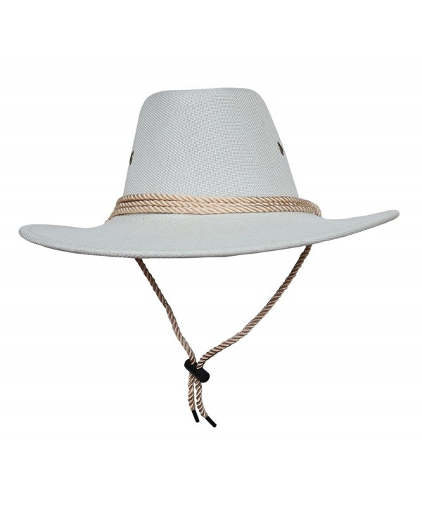 COMVIP Unisex Adult Cotton Adjustable Cycling Cowboy Hat - Off White - CG182M9SKCD