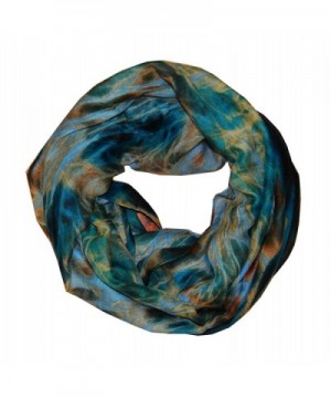 SCARF_TRADINGINC Oil Painting Printed Infinity Loop Scarf Pareo Sarong - Peacock - CI11MPUH2PB