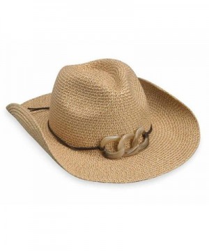 wallaroo Women's Sierra Sun Hat - 100% Paper Braid Cowboy Hat - UPF50+ - Natural - C011KPN0WAV