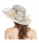 Bellady Womens Ladies Organza Church Wide Brim Tea Party Wedding Hat Fancy Kentucky Derby Fascinator Cap - Beige - C517Z6ZZ20H