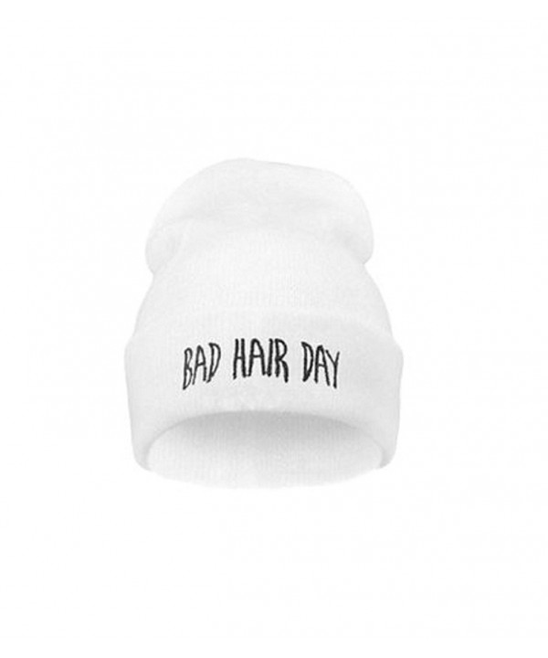 YABINA Bad Hair Day Beanie Hat - Multiple Colors - White - C612K8FILK9