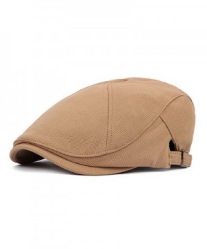 ZLS Men`s Women`s Cotton Flat Cap Ivy Irish Adjustable Newsboy Hat - Khaki - CS12O8O9FWI