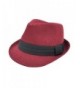 TrendsBlue Unisex Classic Solid Color Felt Fedora Hat With Black Band - Different Colors - Burgundy - CZ12CFYPIT3