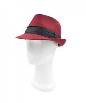 TrendsBlue Unisex Classic Fedora Burgundy