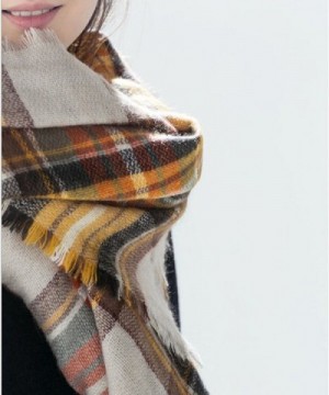 Womens Tartan Checked Acrylic Orange