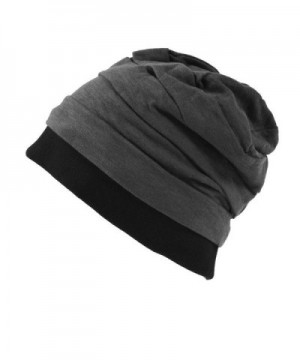 CHARM Casualbox  Mens Womens Japanese Design Cotton Linen Big Beanie Hat Baggy Slouch - Dark Gray - C111BJHVERN