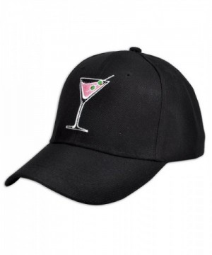 Martini Drink Cocktail Embroidered Baseball Cap - C512DSGRVXD